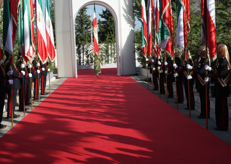 Maryam Rajavi receives a formal welcome in MEK compound in Albania