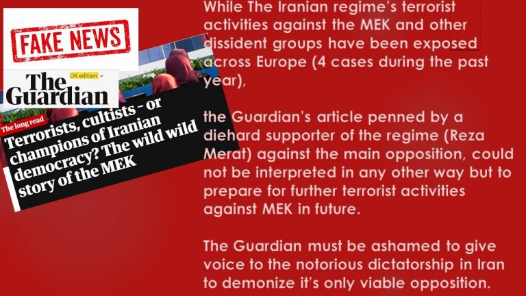 The Guardian news paper used by the Iranian regime to demonize its main democratic opposition