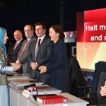 Maryam Rajavi joins the panel of speakers in Tirana Conference