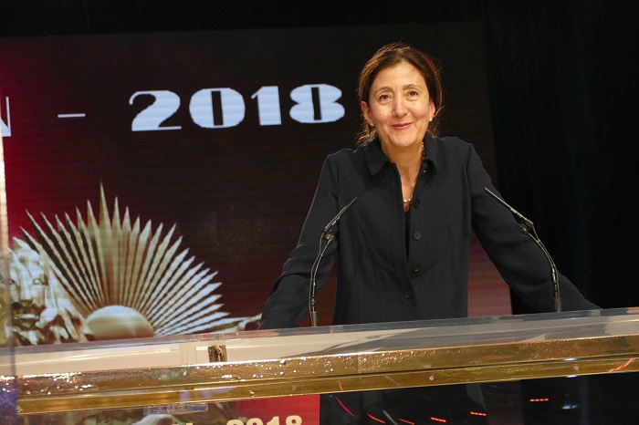 Colombian-French politician, Ingrid Betancourt, and the former presidential candidate in Colombia addresses MEK members in Ashraf 3
