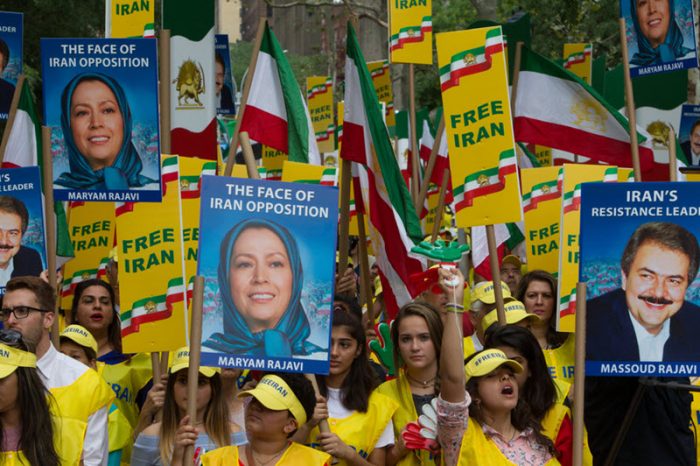MEK supporters demonstrate for a Free Iran
