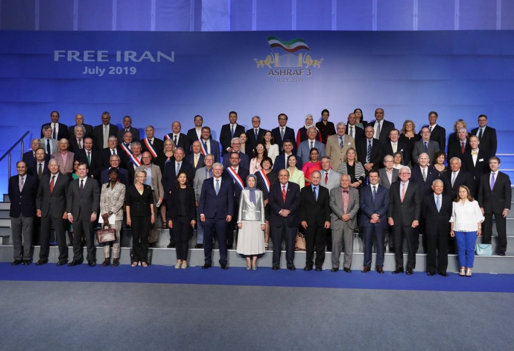 Maryam Rajavi joins dignitaries at the opening of a 5-day conference at MEK's compound