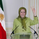 Maryam Rajavi addressing MEK supporters during free Iran rally