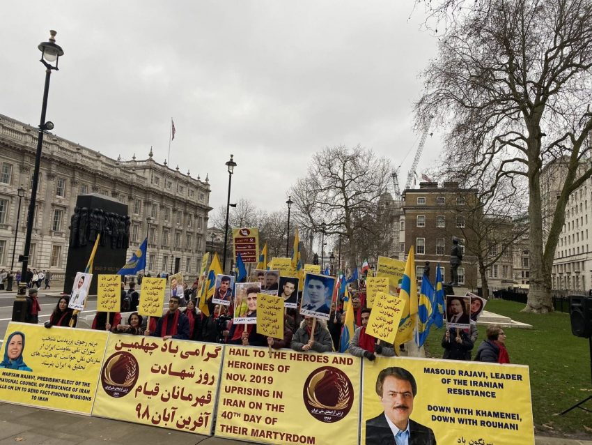 MEK fans rally in London to mark the 40th day after 1,500 Iran protesters were slain in November uprising.