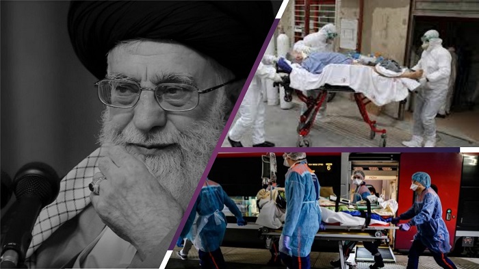 Khamenei and people caring to hospital 