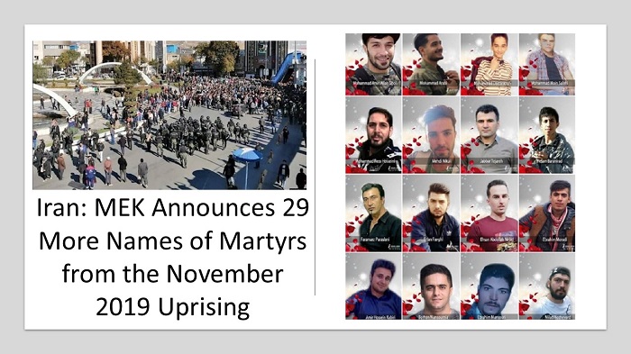 Iran MEK Announces 29 More Names of Martyrs from the November 2019 Uprising