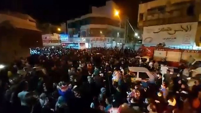 Angry protesters chanted slogans against the regime, local officials, and the corrupt contractor who was responsible for the faulty construction project that resulted in the tower collapsing