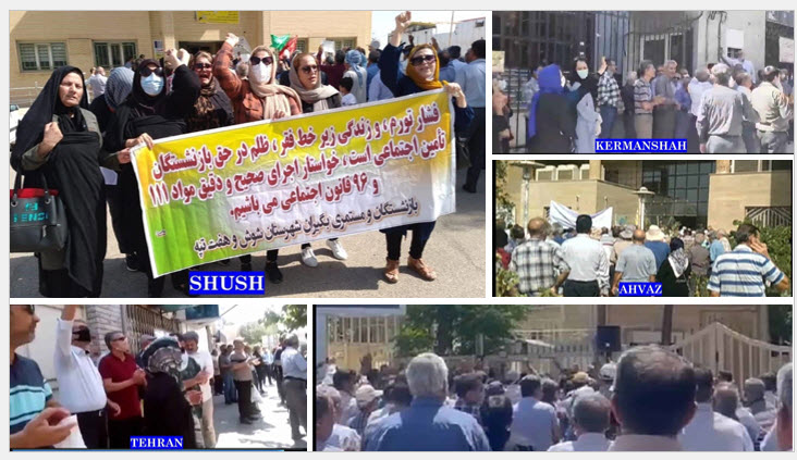 In Tehran, repressive regime security forces brutally attacked pensioners and arrested some, and took them to an unknown