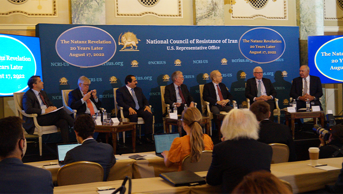 Iranian opposition coalition NCRI-U.S. Representative Office holding a conference marking the 20th anniversary of Natanz and Arak nuclear sites revelations and the world learning about Iran’s nuclear weapons program – Washington, DC – August 17, 2022