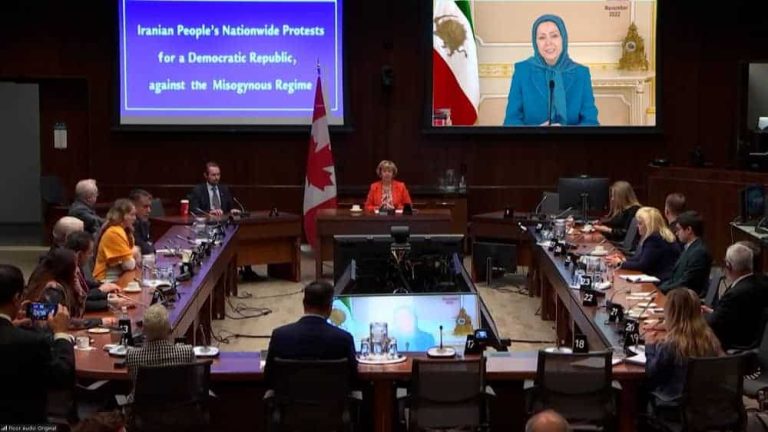 Mek Rajavi NCRI meeting with Canadian lawmakers in support of the Iranian uprising ...