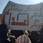 On Friday, December 23rd, the 99th day of the uprising, thousands of Zahedan (southeastern Iran) residents marched on the streets after Friday prayer and chanted slogans such as “Death to Khamenei,” “Bloodthirsty Khamenei, we will bury you,”