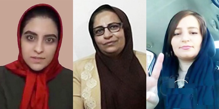 From left, political prisoners, Parastoo Moini, Zahra Safaei, and Massoumeh Senobari