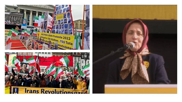 NCRI Representative in Germany Masumeh Bolurchi delivered a powerful speech at a gathering in Munich on February 17, calling for the Revolutionary Guard Corps of the Iranian regime to be proscribed as a terrorist organization and condemning the invitation of the former dictator’s son Reza Pahlavi to the Munich Security Conference.