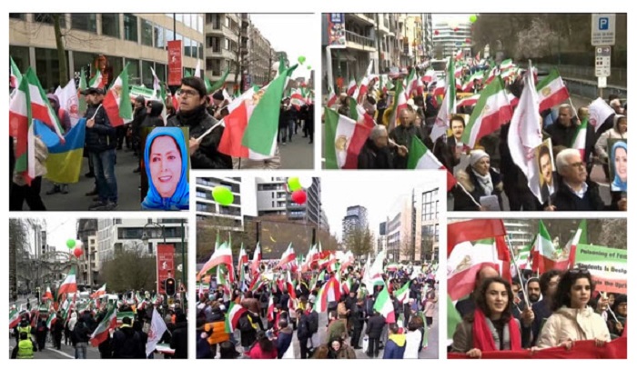 Thousands of Iranians held a large rally and demonstration in Brussels on March 20, simultaneous with the meeting of the E.U. Foreign Affairs Council.