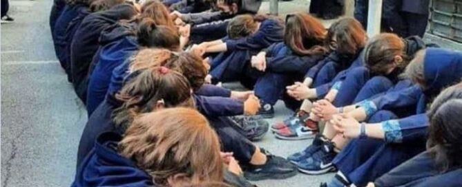 Young women at a high school in Tabriz commemorate Khodanoor Lojeii