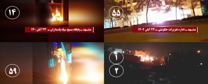 Rebellious youth in Iran target regime centers in different cities—November 2023