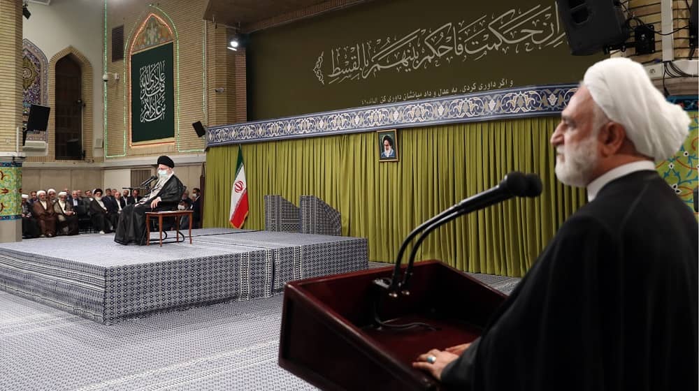 "My advice is that the debates and statements made by the candidates should not be such that they cause our enemies to rejoice," Khamenei declared during a meeting with senior officials of the judiciary.
