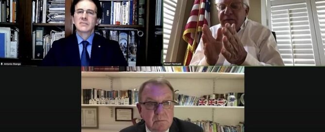 FIDU President Antonio Stango, former MEP Struan Stevenson, and Senator Robert Torricell joined an online conference on January 16, 2025, to discuss the right policy toward Iran