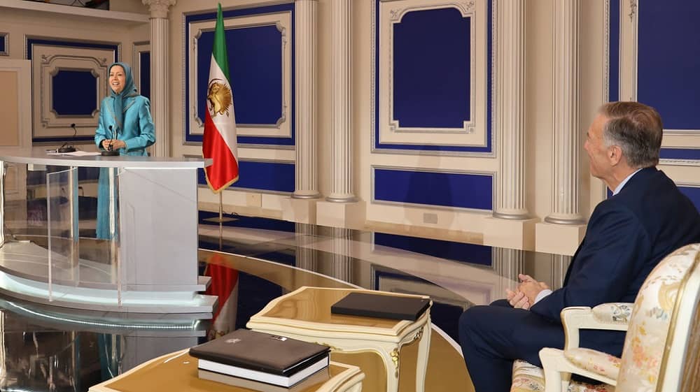 NCRI President-elect Maryam Rajavi addresses a meeting attended by former US Secretary of State Mike Pompeo, January 9, 2025